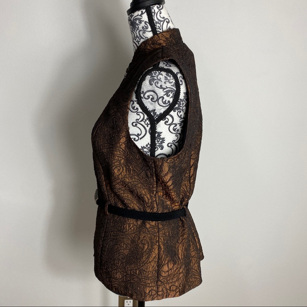Joseph Ribkoff Brown and Black Vest - Picture 4 of 9